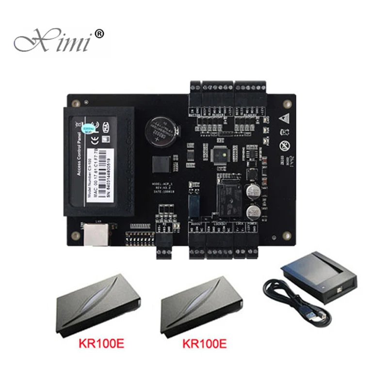 

C3-100 Access Control Panel With 125KHZ RFID Card Reader One Door Access Control Board TCP/IP Communication Door Control System