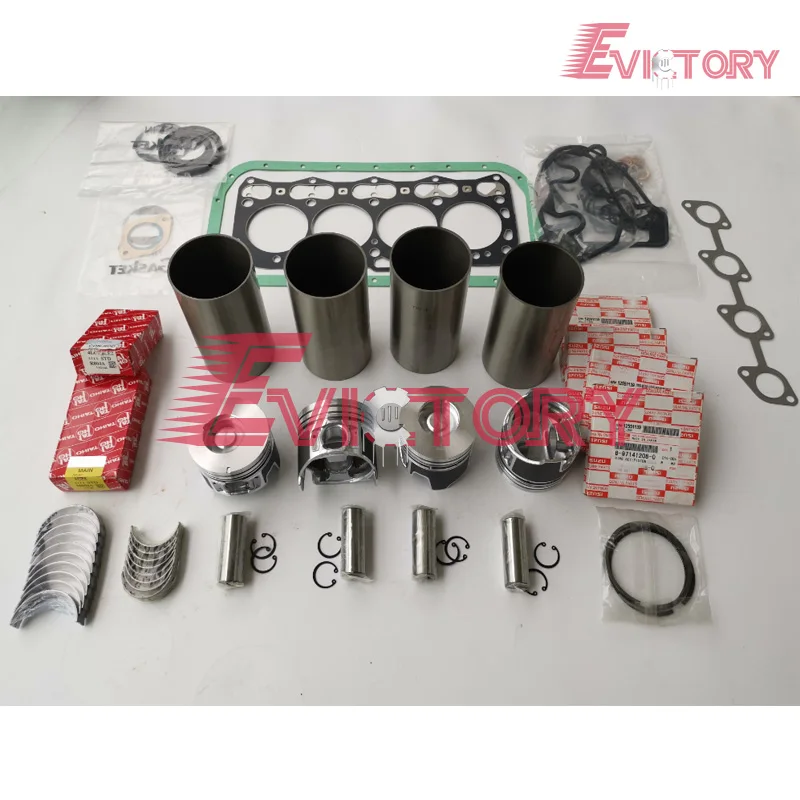 For Isuzu engine CX75 excavator 4LE2 piston+piston ring+cylinder liner