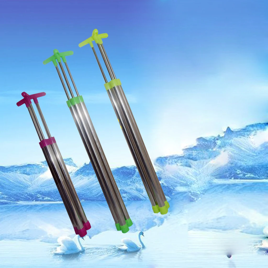 43cm Stainless Steel Water Squirt Pump Action Three-tube Water Soaker Blaster Game Squirter Kid Outdoor Beach Pool Party Toy