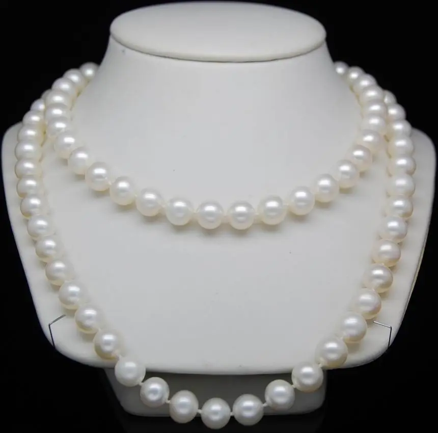 

ddh001480 14KGP YG Natural 9-10mm AAA+ white pearl necklaces 32" Long 28% Discount