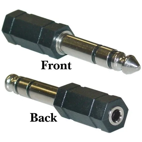 Male 3.5mm Stereo TRS Jack Adapter to 1//4 inch Stereo Plug Female