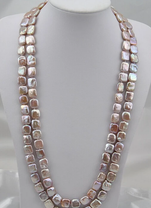

huij 004902 50"11mm Lavender square freshwater pearl necklace