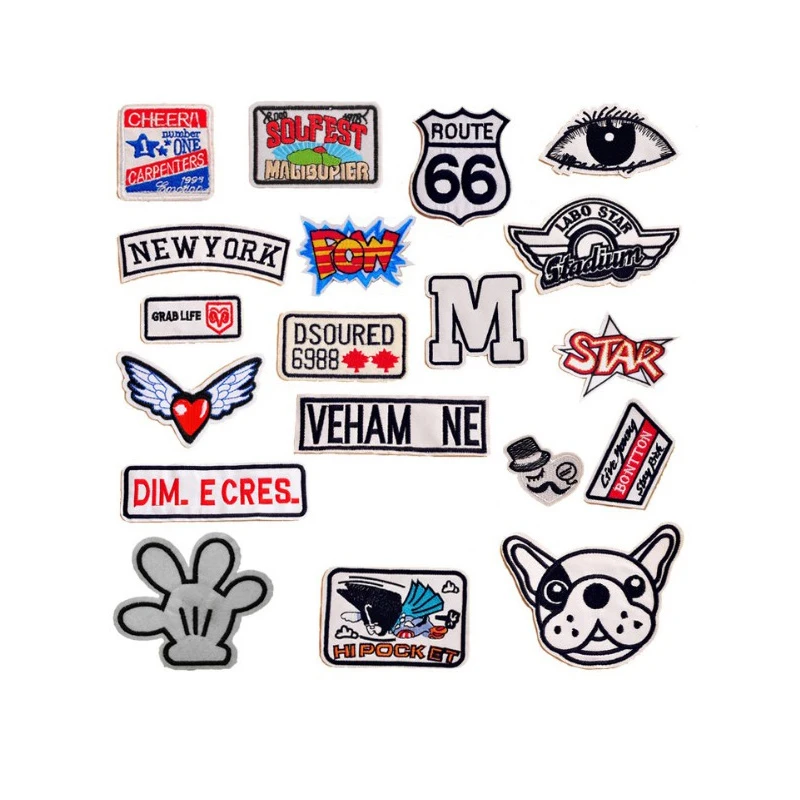Cool Patches Eyes NEW YORK Dog Wing heart Patches Iron On Or Sew Fabric