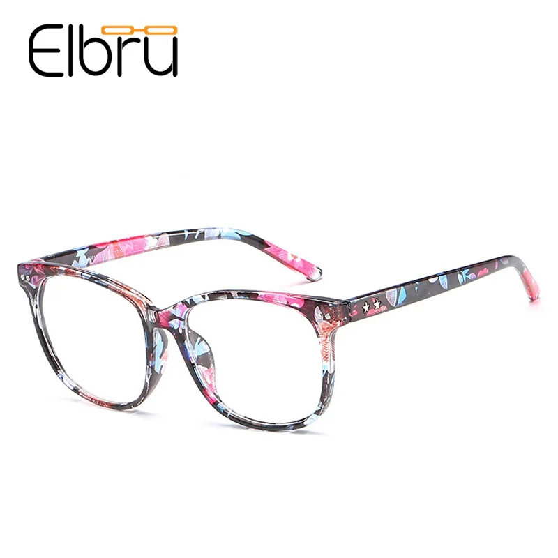 

Elbru Square Spectacles Frames Eye Glasses Frame Clear Lens Eyewear Women Black Optical Frames Nerd Myopia Eyeglasses Men Male