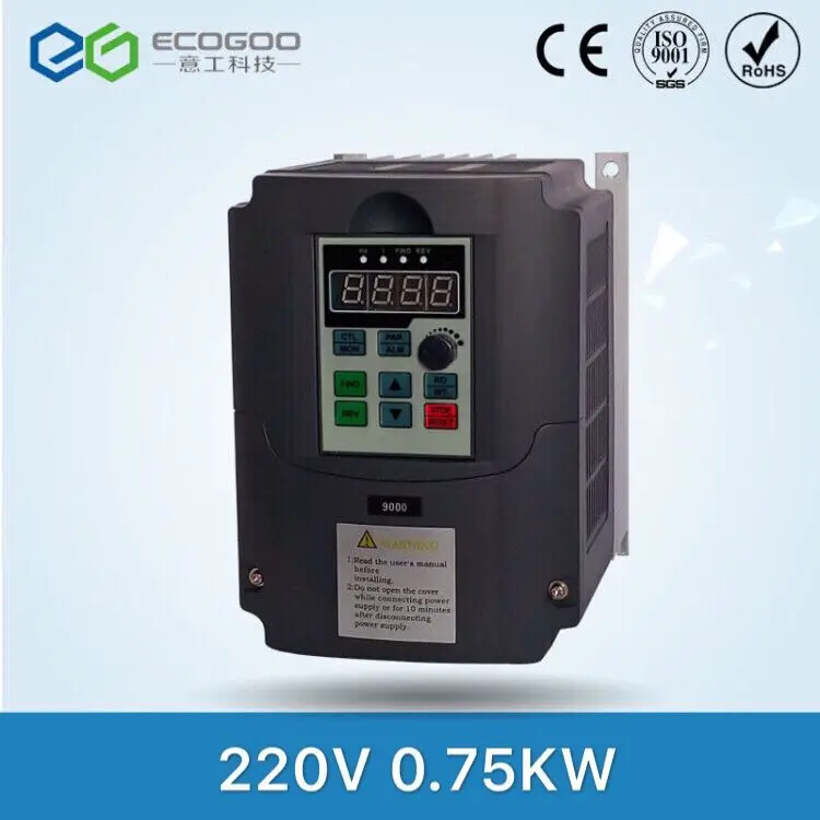 

0.75KW Input 220V 1ph to Output 380V 3ph VFD Variable Frequency Inverter High Performance for Motor Speed