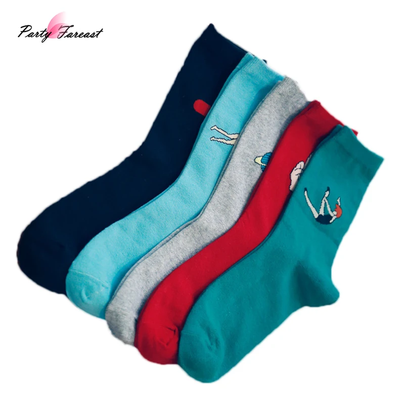 

PF Funny Socks for Women Cotton Woman Socks Candy Color Cute Sock Chaussettes Femme Fantaisie Jacquard Socken Calcetines mujer