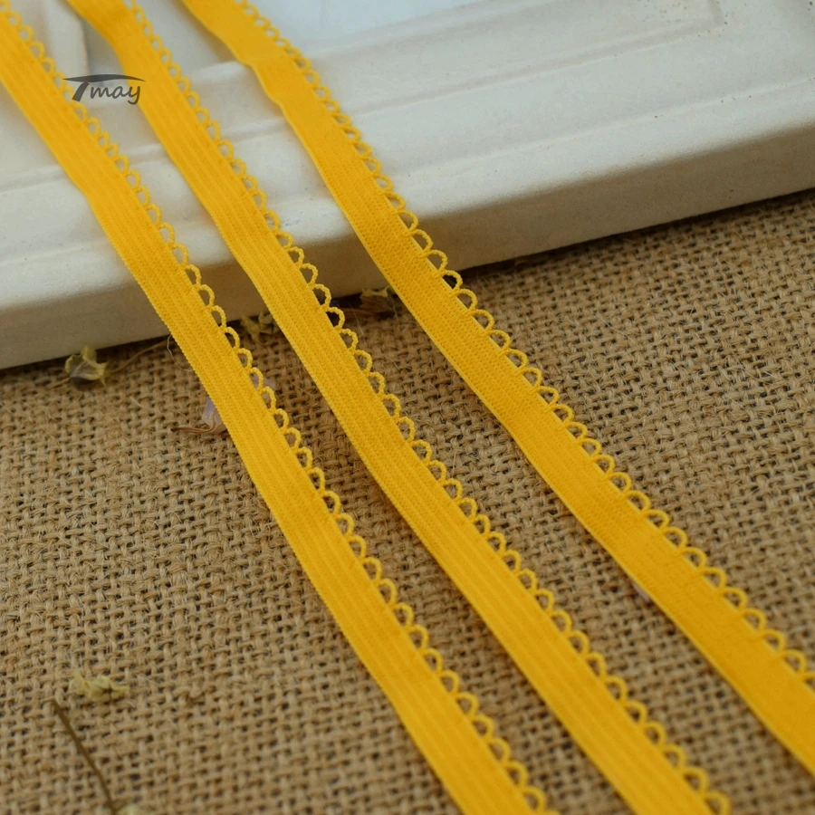 

#1474 Golden Elastic bands for Underwear Pant Bra Lace Fabric Stretch edge rubber bands Nylon Webbing Strap Ribbon Spandex Band
