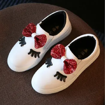 

Girls Princess Shoes 2017 New Spring fashion children Bowknot Sneakers Lovely Hot Sell cool Kids Casual shoes size 26~36