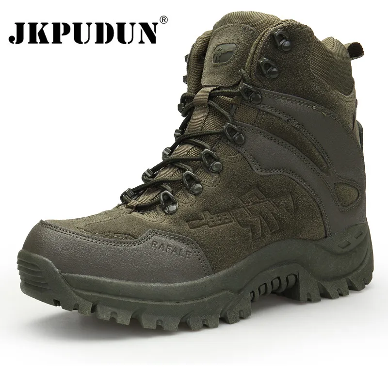 JKPUDUN тактические военные армейские ботинки для мужчин из натуральной кожи армии США Охота треккинг Кемпинг Альпинизм зимняя рабочая обувь Bot