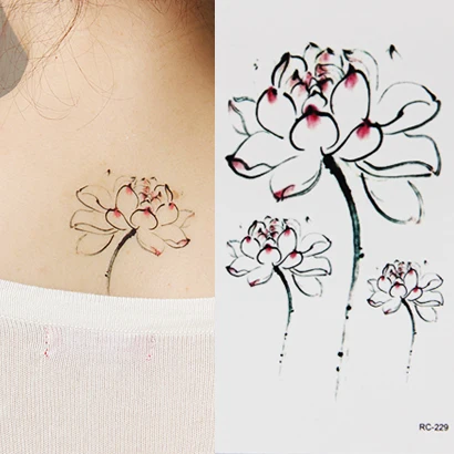 Lotus flower tattoo stickers ink lotus elegant tattoo ...