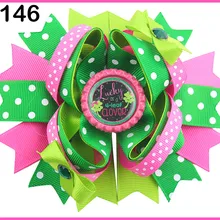 140 шт. новейший День Святого Патрика банты для волос фестиваль девушка Праздник бутик женский бант для волос заколки для волос