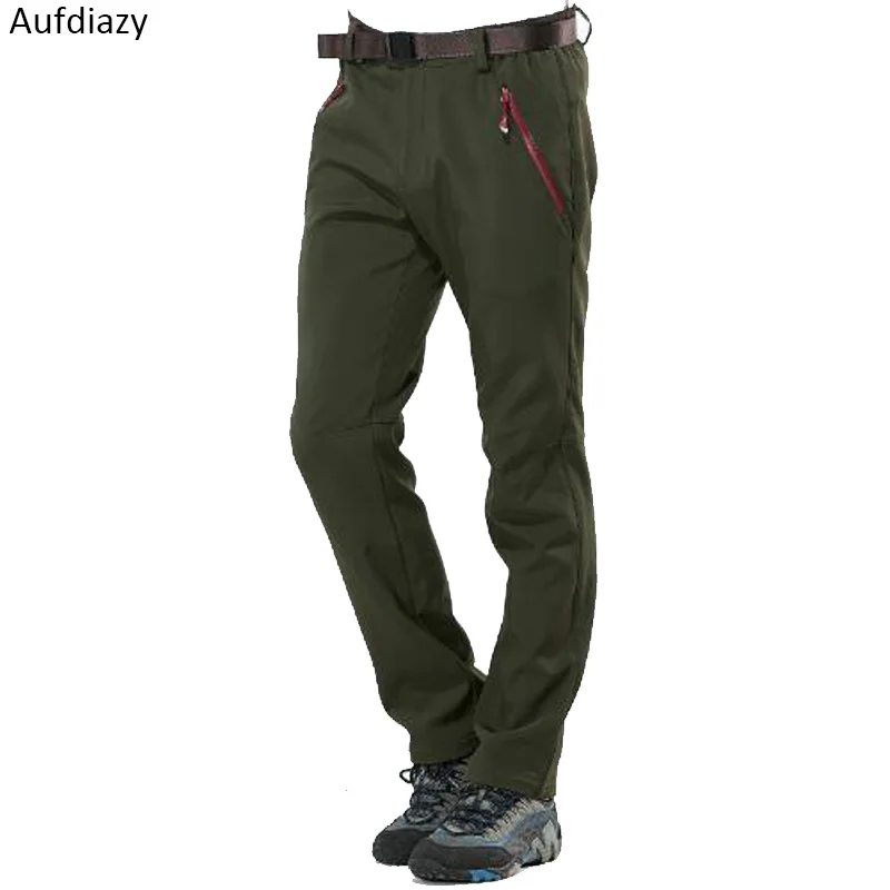 Aufdiazy hombres mujeres caliente Softshell impermeable pantalones de senderismo deportes de invierno al aire libre pantalones de lana pantalones de Trekking, escalada pantalones de esquí JM051
