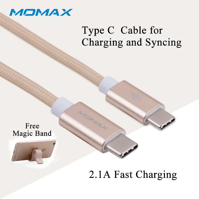 Momax Yüksek Hızlı USB Tip C USB C 2.1A Hızlı Şarj kablo Naylon Telefon Şarj Veri Kablosu için Xiaomi 4C P9 Samsung S8 kablolar