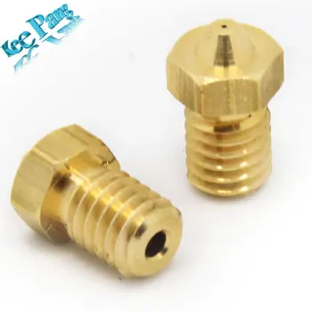 

10 pcs/lot 3D Printer Accessories Full Metal M6 threaded nozzle 0.2MM/0.3mm/0.4mm/0.5mm for 3mm filamnet