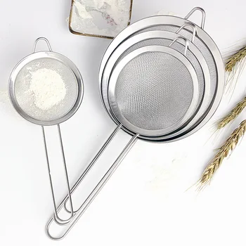 

S / M / L / XL size stainless steel fine mesh filter colander filter multi-function flour colander sieve kitchen cooking tools