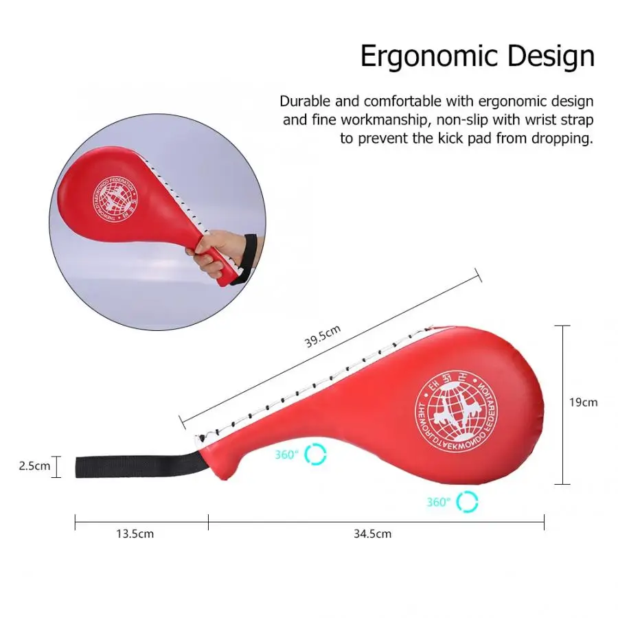1 PC Double Clapper Target Kick Striking Pad Karate Taekwondo Kickboxing(Red) 2