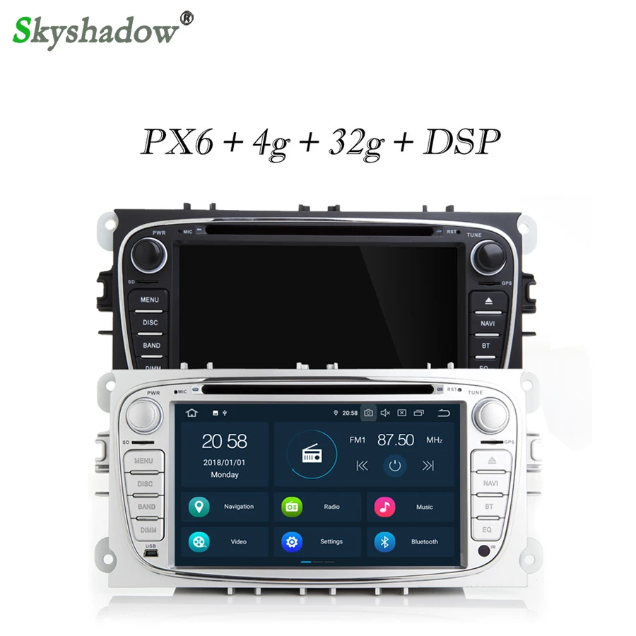 Cheap DSP PX6 Android 9.0 4GB + 32GB Car DVD Player GPS Map WIFI RDS Radio Bluetooth 4. For Ford Focus Mondeo Focus C-MAX S-MAX Kuga 2 Cheap DSP PX6 Android 9.0 4GB + 32GB Car DVD Player GPS Map WIFI RDS Radio Bluetooth 4. For Ford Focus Mondeo Focus C-MAX S-MAX Kuga 2