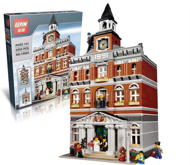 

Town Hall 2859pcs Building Bricks Block Mini Street Set Lepin 10224 15003