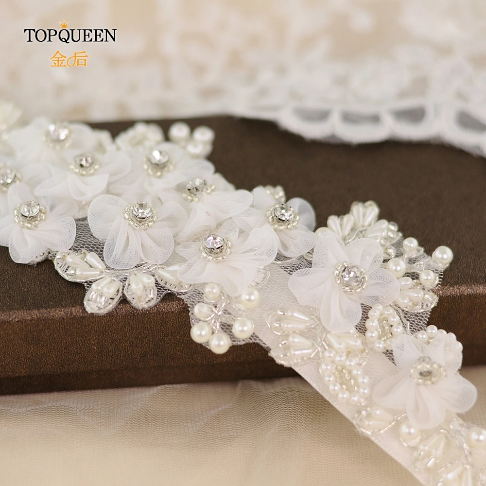 TOPQUEEN S355 свадебные цветочные повязки для вечерних платьев свадебные аксессуары женские свадебные Ремни цветы с жемчугом бисером