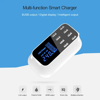 

LED display 40W USB Smart Charger Power Adapter Charger Station US EU UK AU KR for iphone6/7/8/X/XS XR Samsung Huawei xiaomi