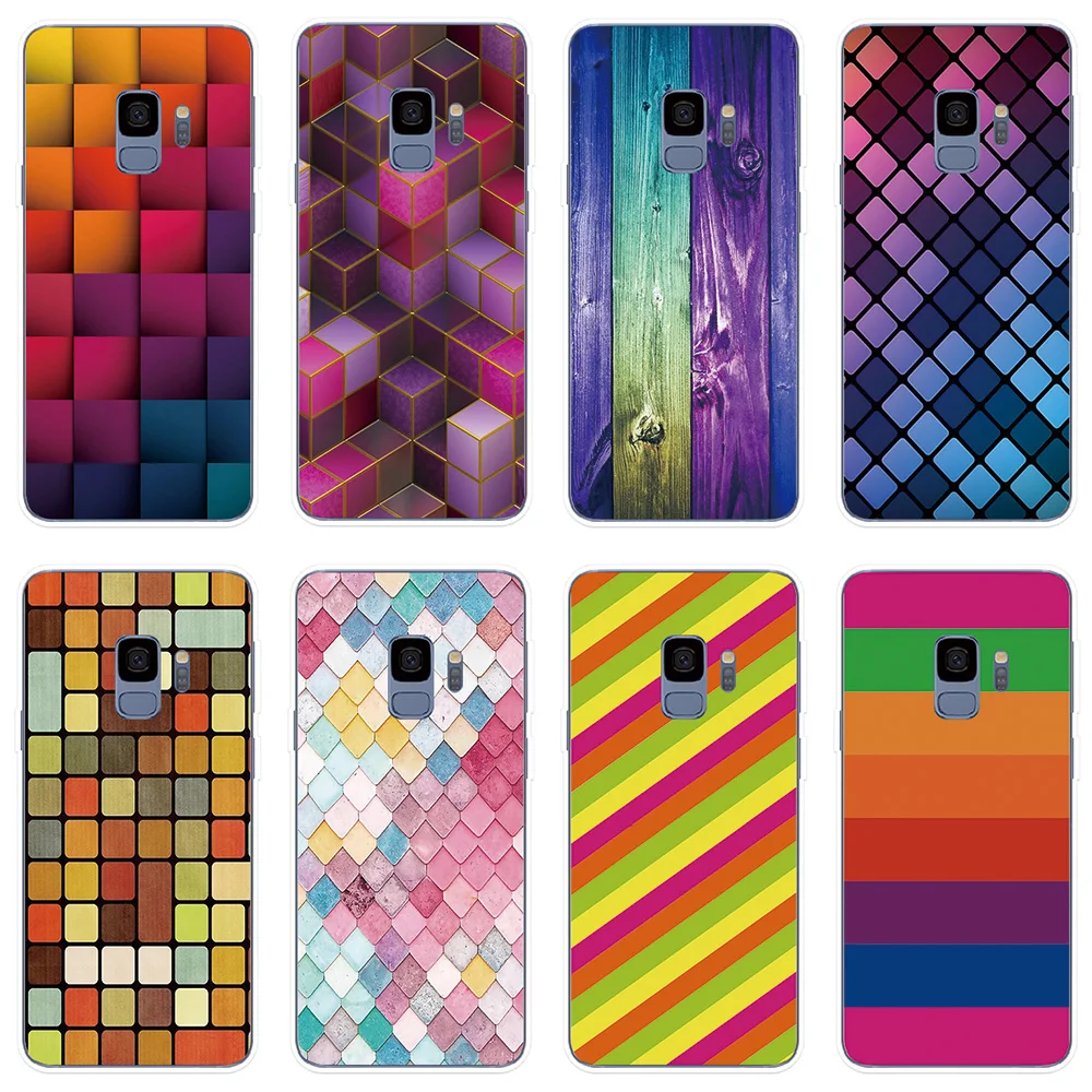 Phone Case for Samsung Galaxy S8 S9 S10 Plus S10e S7 S6 Edge S5 Cover Colours Diamond Square Note 8 9 |