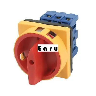 

Factory supplied On/Off Position 6 Terminals Rotary Universal Changeover Switch 25A 380V