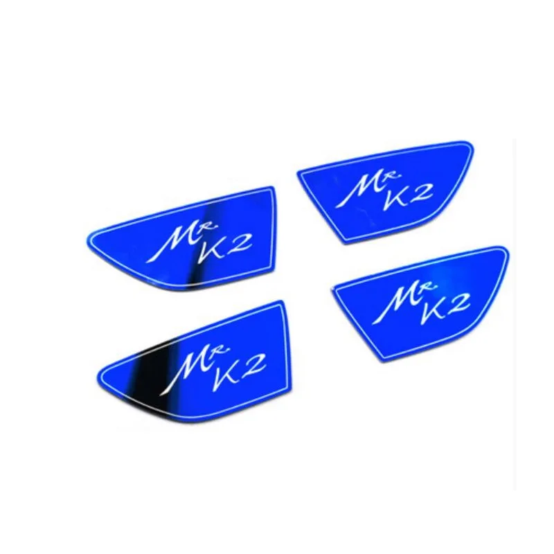 Tonlinker чехол, наклейка для KIA K2 RIO-18, автомобильный Стайлинг, 4 шт, нержавеющая сталь, дверная ручка, накладка, наклейки - Название цвета: handle bowl blue