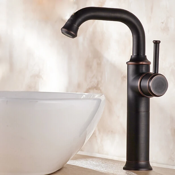 شحن مجاني الجملة والتجزئة العتيقة براس حمام حوض صنبور مياه الحنفية الأسود الحنفية قطب صنبور الغرور بالوعة خلاط