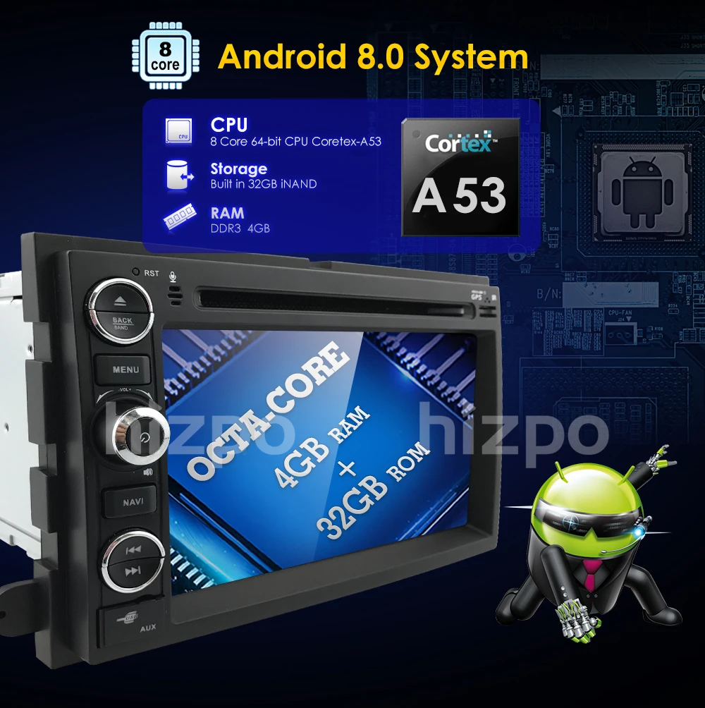 Discount OctaCore Android8.0 Car DVD GPS For Ford Fusion Explorer F650 F150 F450 F350 Edge Expedition Mustang Navigation Radio WIFI 4G+32 4