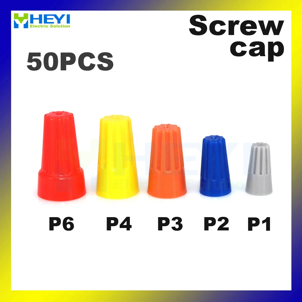 

50pcs/package Screw Press Line Cap P1 P2 P3 P4 P6 Closed Terminal Lugs Press Line Cap