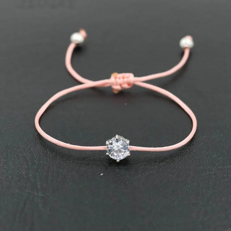 BPPCCR 11 Colors Women Silver Color Rhinestones Crystals Zircon Lucky Braided Bracelet Red Rope Thread String Bracelets Pulsears 5