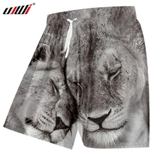 UJWI мужские новые свободные летние пляжные шорты с плюшевым рисунком 3D печатных футболки прекрасные Два тигра унисекс негабаритных 5XL