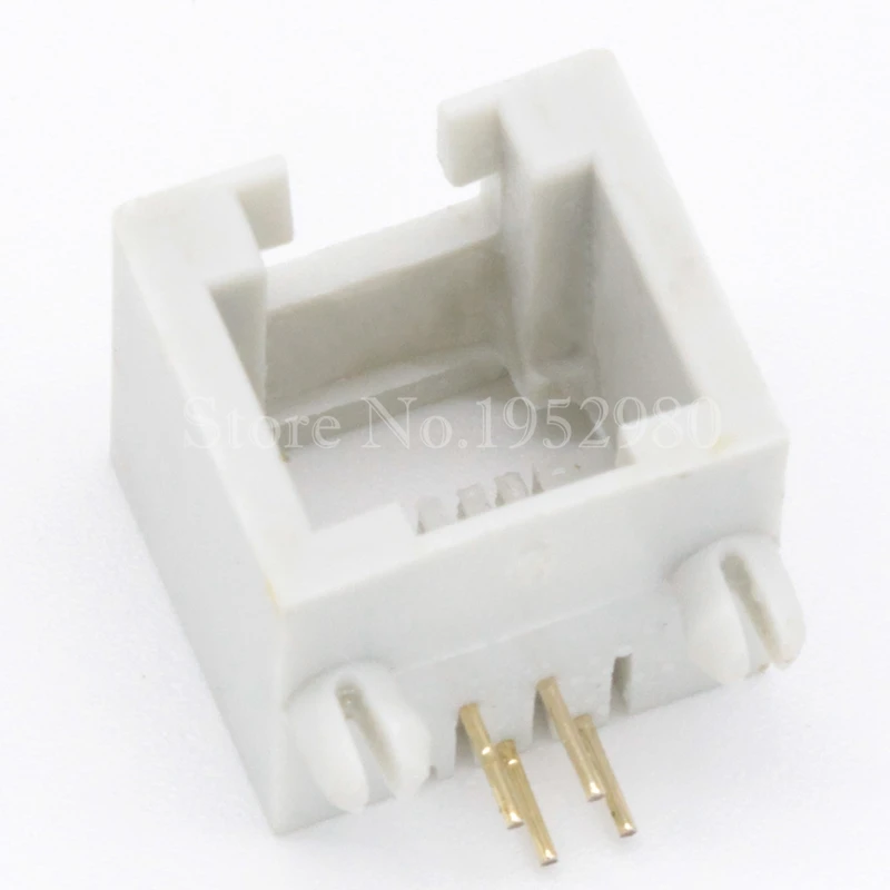 20PCS/LOT RJ45 Phone Jack 6P4C Female Ethernet Plug 55A 6Pins with Brim White | Обустройство дома