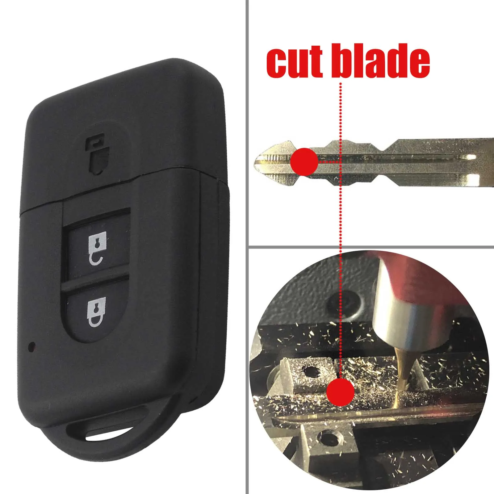 

cut/uncut blade 2 Buttons Remote Car key Shell Cover For Nissan Micra Xtrail Qashqai Juke Duke Key Fob Case With Logo