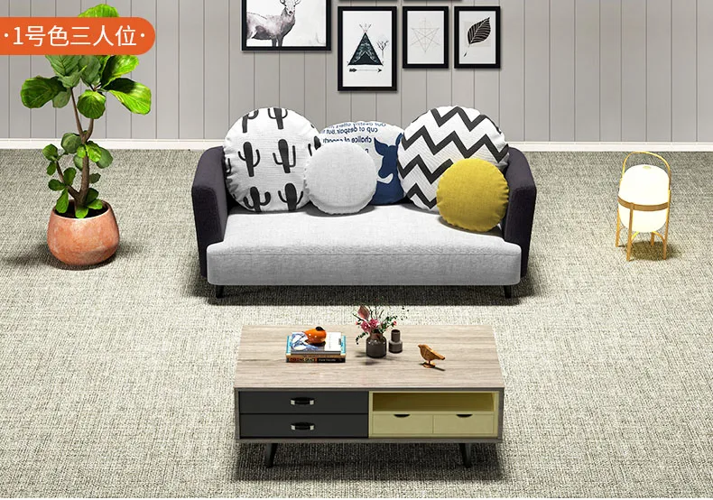 Современный тканевый диван Релакс модный диван-кровать для гостиной с губка с высокой плотностью внутри белый зеленый оранжевый цвет - Цвет: Коричневый