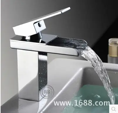 Kitchen faucet basin hot and cold water mouth waterfall faucet square single hole single wash basin