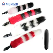 Anal Dildo Vibrator 10 Speeds Butt Plug Anal Tail Fox Tail Anal Sex Toys For Adults Erotic Toys BDSM Products For Women Vibrator