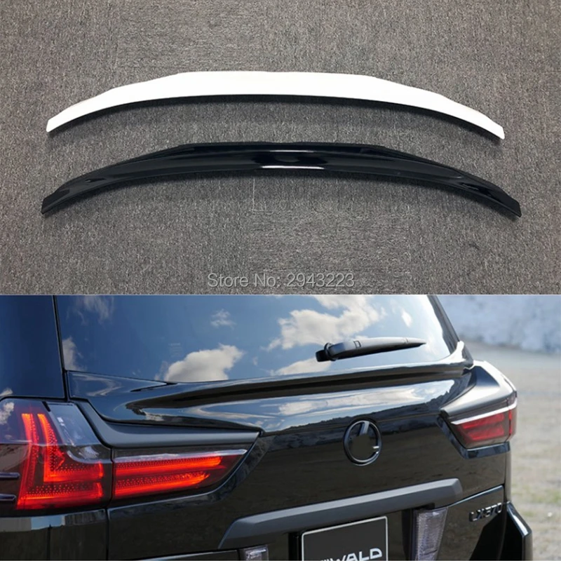 

Car Styling For Lexus LX570 2016 2017 2018 Exterior ABS Plastic Gloss Black White Painted Color Rear Boot Trunk Wing Lip Spoiler