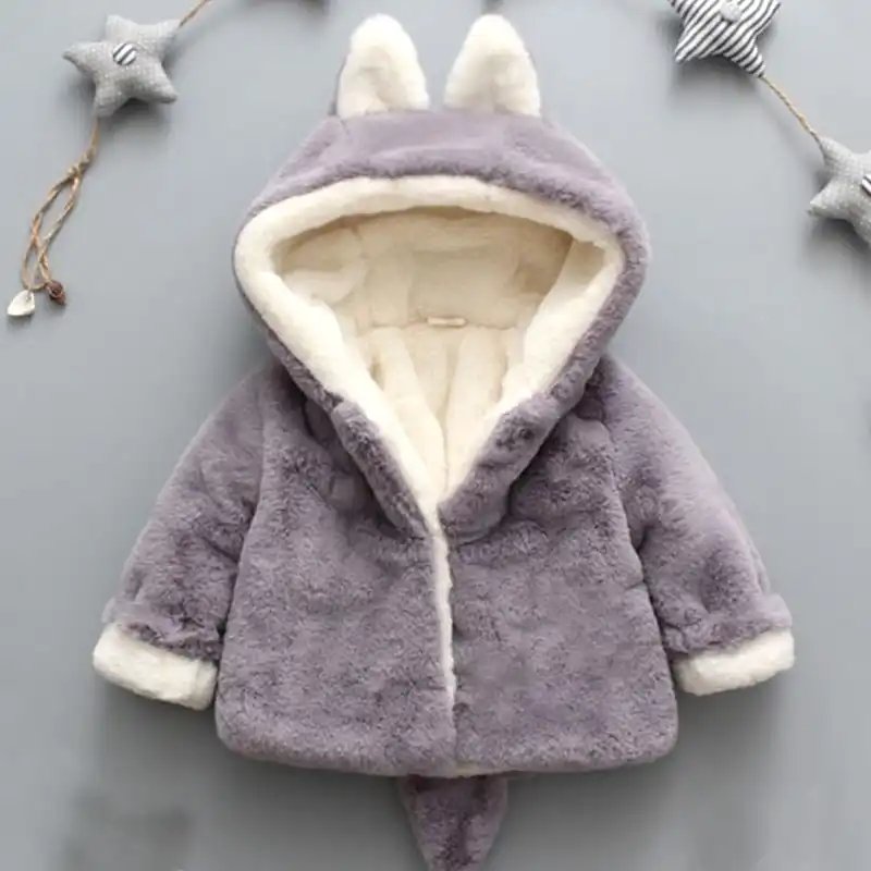 baby girl coat with fur hood
