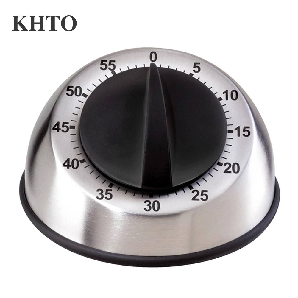 KHTO Stainless Steel Dome Shape Kitchen Timer 60 Minutes Countdown