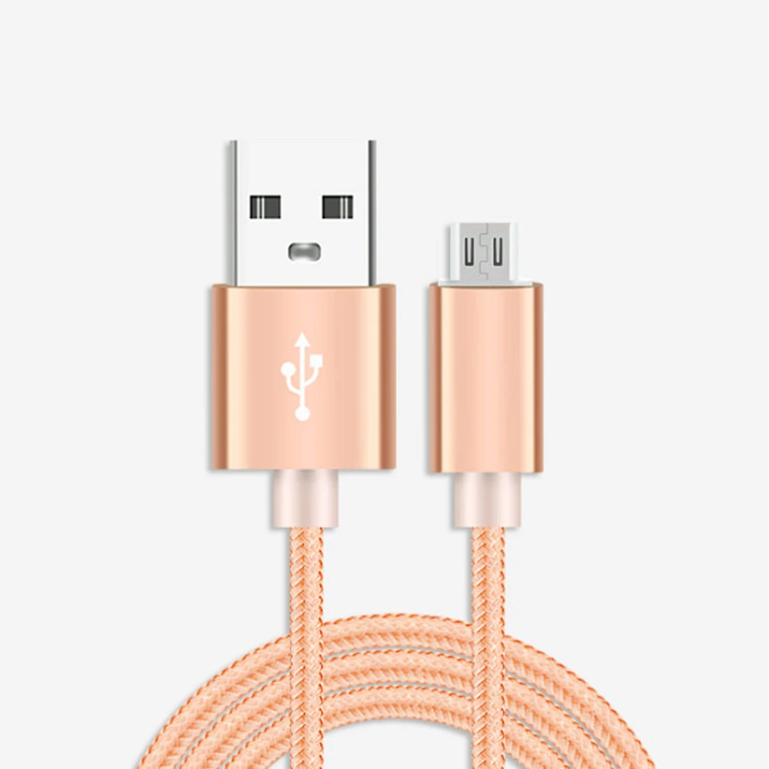 Нейлоновый Кабель Micro-USB в оплетке 1 м/2 м Синхронизация данных USB кабель зарядного устройства для samsung htc LG huawei xiaomi кабели для телефонов Android - Тип штекера: Gold