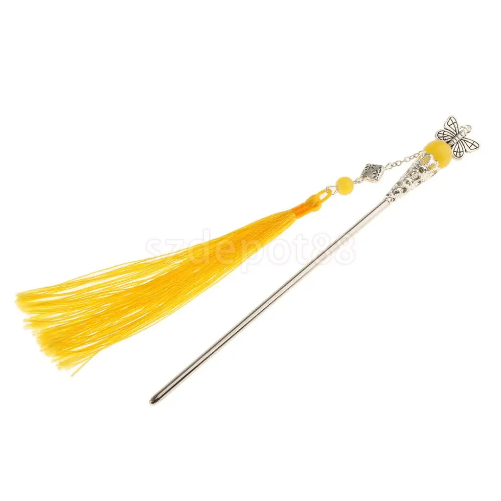 Handmade Chinese Girl Classic Butterfly Tassel Hairpin Headdress Hair Stick