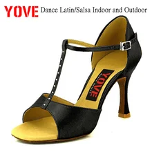 YOVE стиль LD-3114 танцевальная обувь Бачата/Сальса крытый и открытый Женская танцевальная обувь