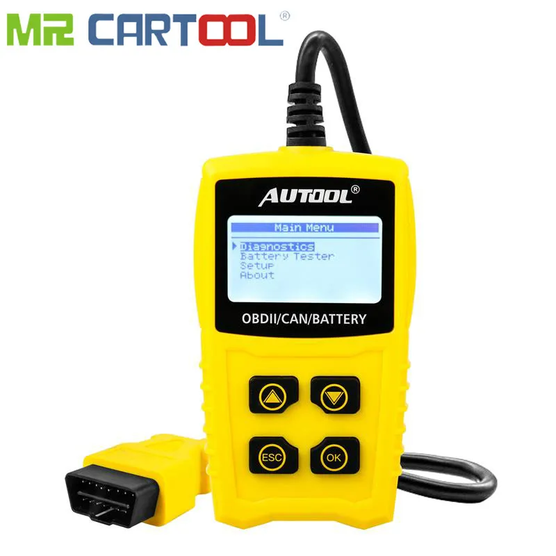 OBD2 12 В кодовый тестер батареи для OBDII EOBD CAN Автомобильный сканер автомобильный