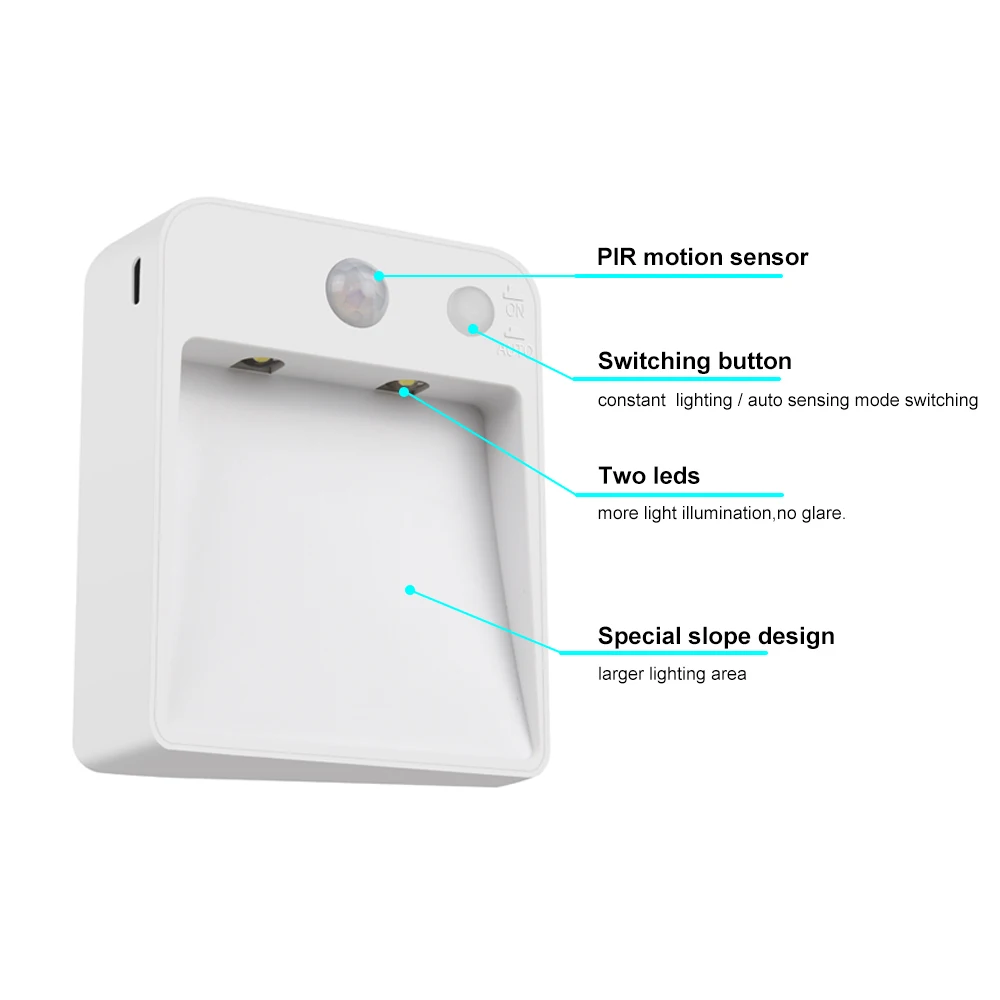  LED Night Light Lamp PIR Motion Sensor Dual Induction Auto Light Sensor Wall Lampara With USB Port  - 33058969363
