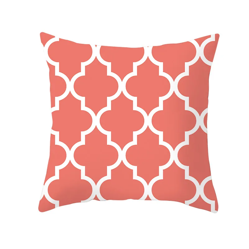 Lychee Coral Series Printed Pattern Pillow Cases Colorful Polyester Peachskin 45x45cm Pillow Cases For Bedroom Home Office - Color: 32