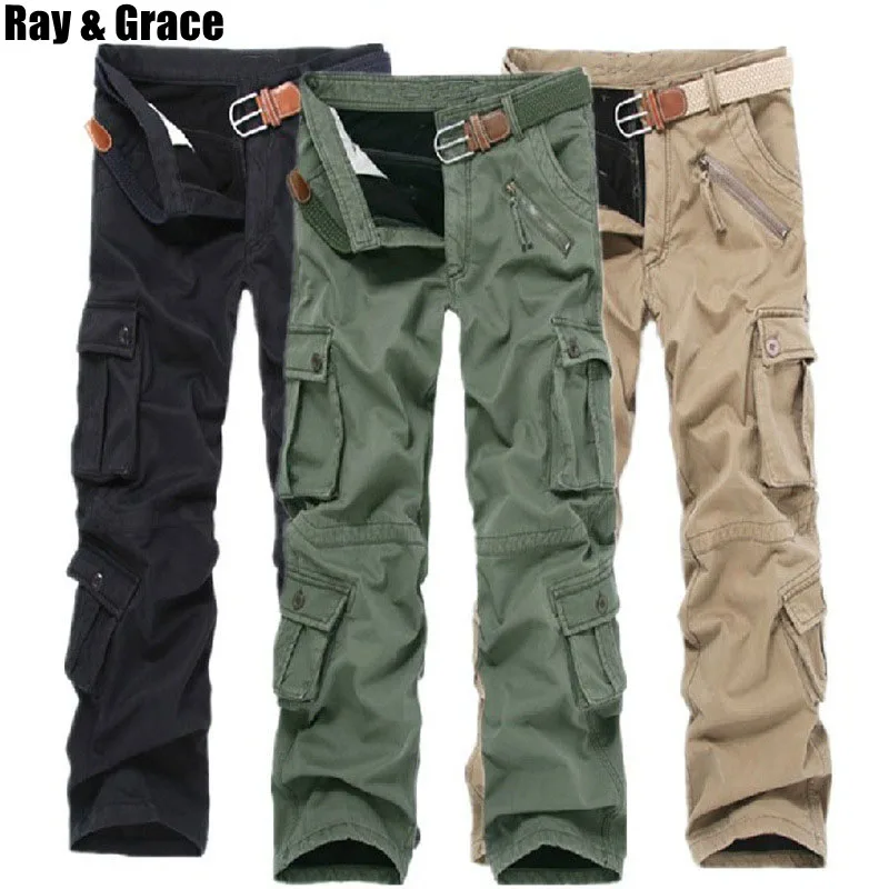 RAY GRACE de invierno al aire libre pantalones de los hombres casuales Multi-Bolsillo pantalones de los hombres militares térmica pantalones de lana pantalones de senderismo trekking RAY GRACE de invierno al aire libre pantalones de los hombres casuales Multi-Bolsillo pantalones de los hombres militares térmica pantalones de lana pantalones de senderismo trekking