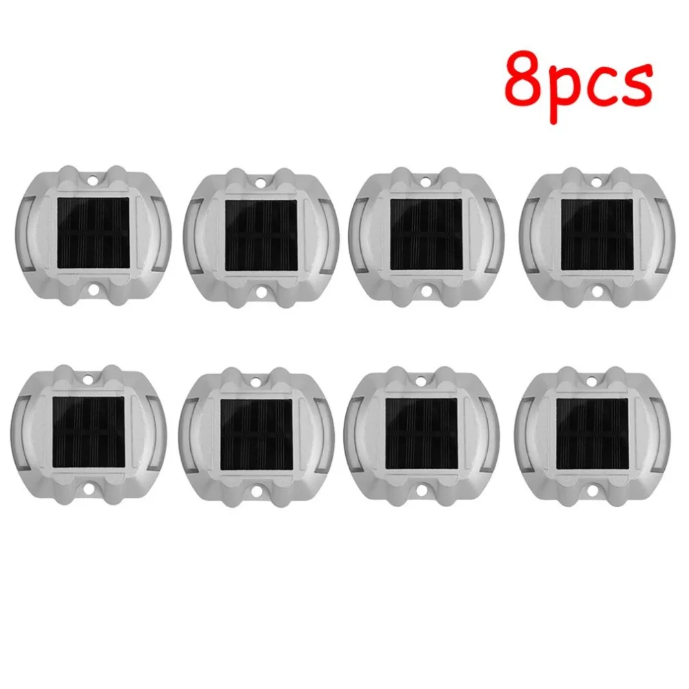 

8PCS Outdoor Waterproof Solar Power 6 Red LEDs Yard Garden Pathway Driveway Lights Dock Path Step Road Security Lamps