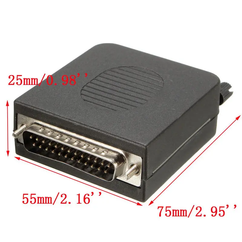 1pc Practical DB25 D-Sub 25Pin Male Connector Terminals Module Screw Cable Plug Cover Solderless Connectors 5*55*25mm Mayitr
