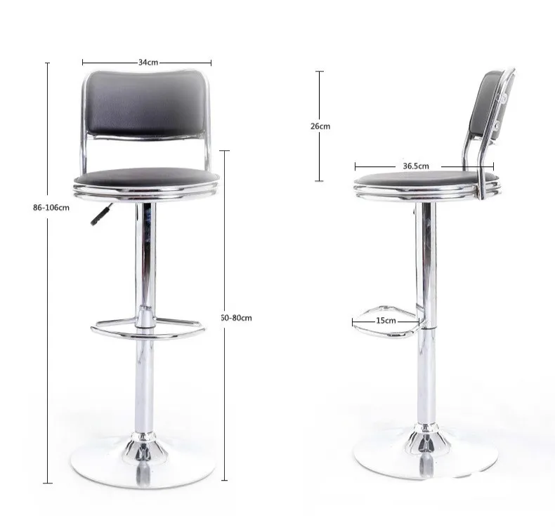 Simple Classic Design Bar Chair Adjustable Lifting Swivel Bar Stool Office Chair High Density Sponge Reception/Waiting Room